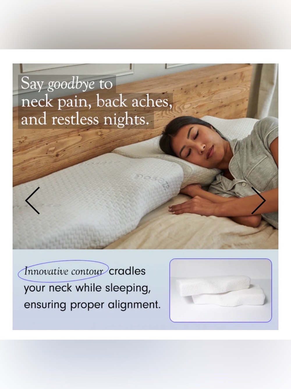Dosaze Contoured Orthopedic Pillow- NEW IN BOX NEVER OPENED